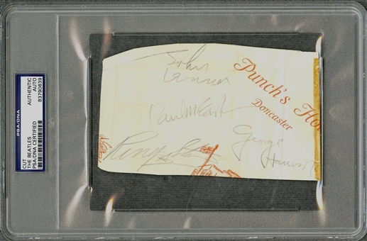 “The Beatles” Multi-Signed and Encapsulated 4” x 6” Album Page – Featuring All Four Members! (PSA/DNA)